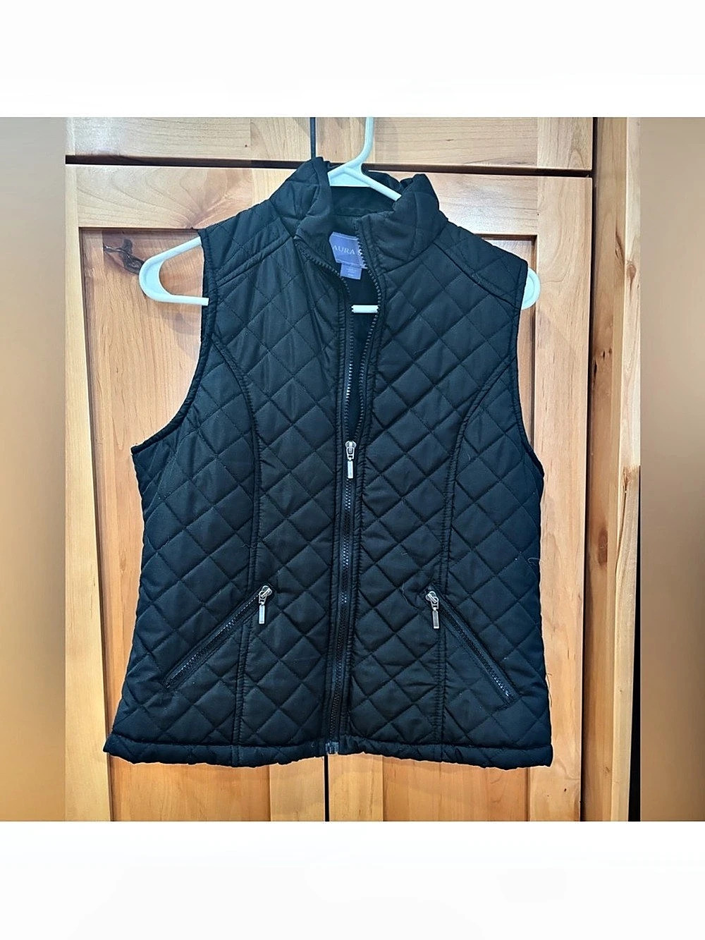 Laura Scott Quilted Puffer Vest Black Like New medium M